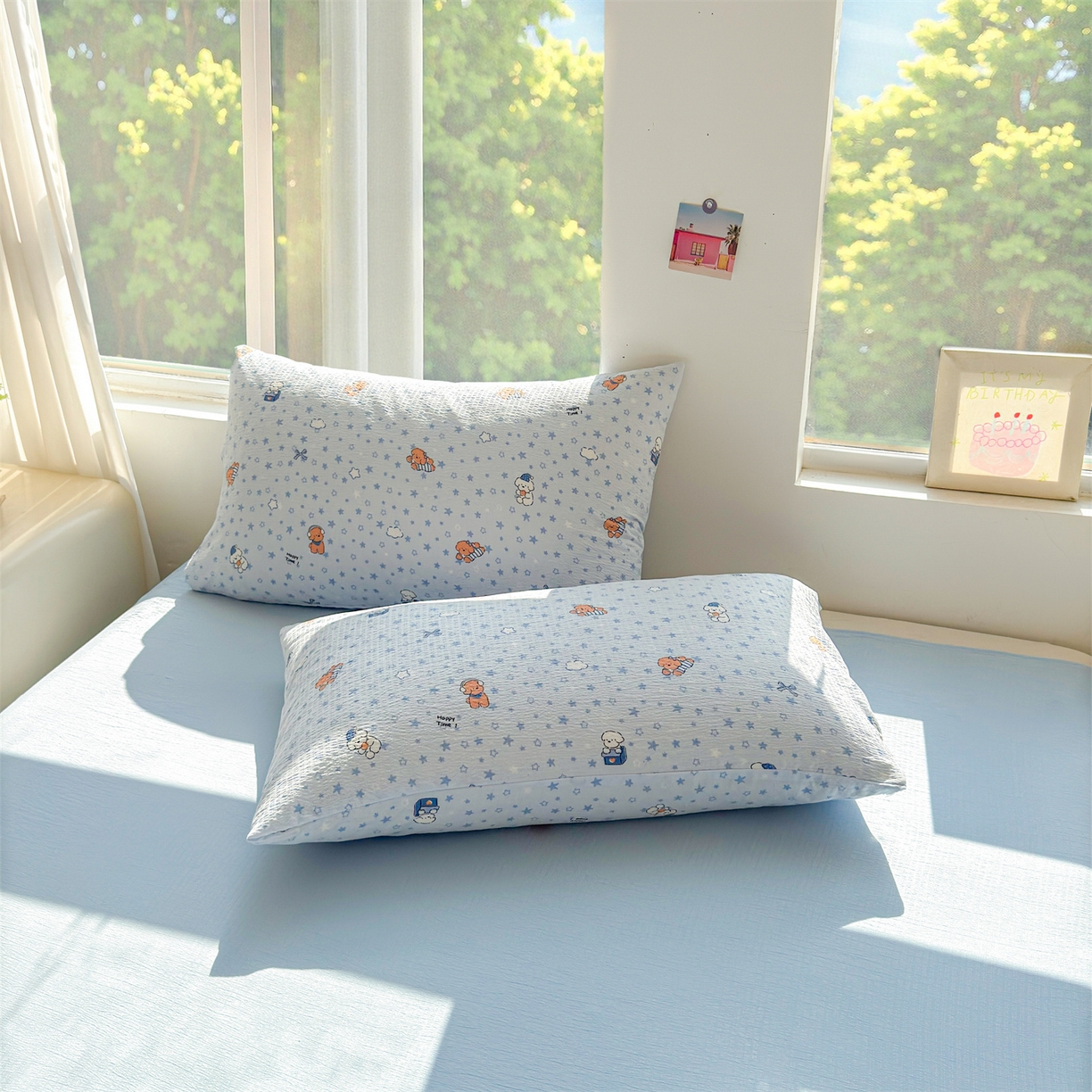 91家纺网 家纺一手货源 找家纺 晓时候 2026双层纱印花夏被四件套新疆棉花被可机洗夏凉被空调被夏季被子 俏皮狗