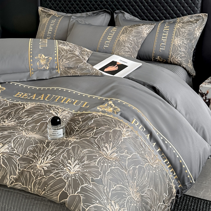 91家纺网 家纺一手货源 找家纺 （总）首尔家纺 2026新款金丝立体浮雕提花水洗真丝天丝四件套