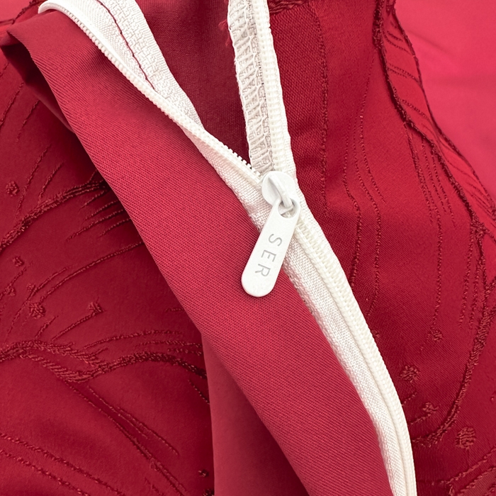 91家纺网 家纺一手货源 找家纺 首尔家纺 2026新款金丝立体浮雕提花水洗真丝天丝四件套 百合-大红