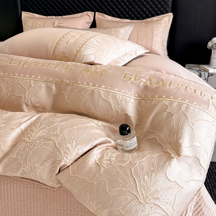 91家纺网 家纺一手货源 找家纺 （总）首尔家纺 2026新款金丝立体浮雕提花水洗真丝天丝床盖款四件套