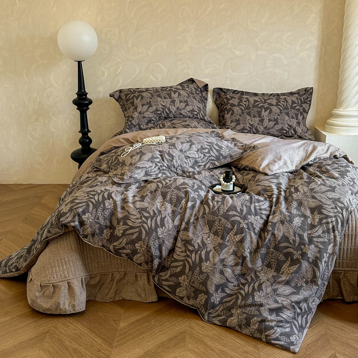 91家纺网 家纺一手货源 找家纺 （总）星光耀 2026新款原棉亚麻床盖四件套