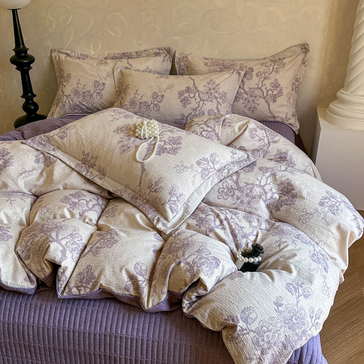 91家纺网 家纺一手货源 找家纺 （总）星光耀 2026新款原棉亚麻床盖四件套