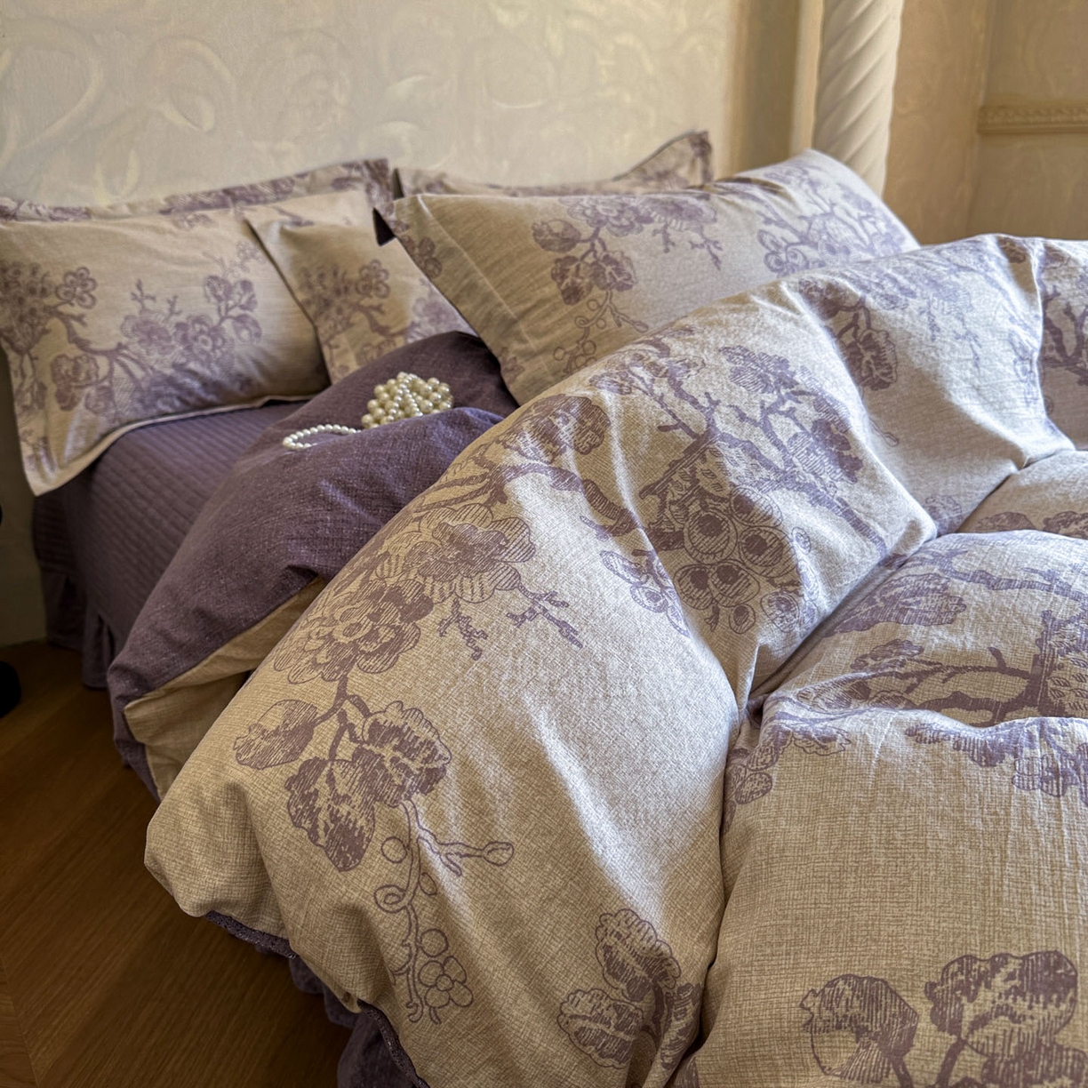 91家纺网 家纺一手货源 找家纺 （总）星光耀 2026新款原棉亚麻床盖四件套