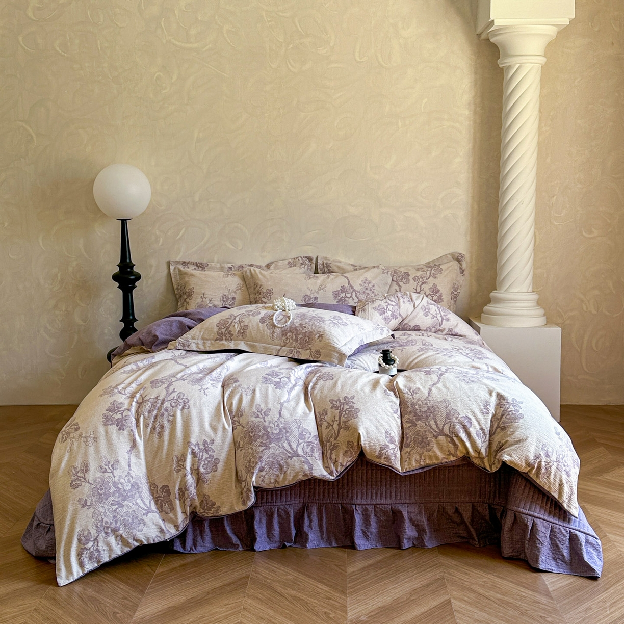 91家纺网 家纺一手货源 找家纺 （总）星光耀 2026新款原棉亚麻床盖四件套