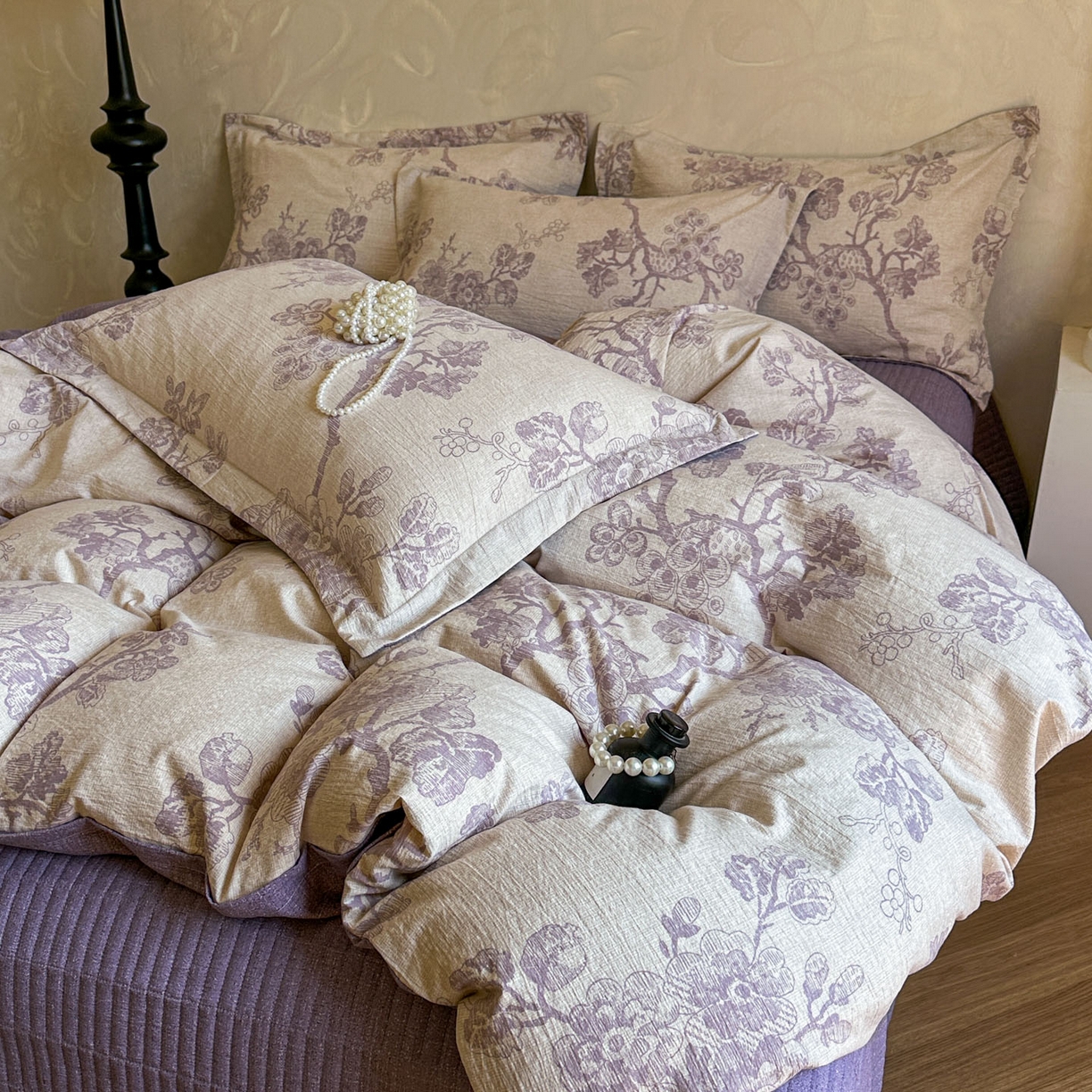 91家纺网 家纺一手货源 找家纺 （总）星光耀 2026新款原棉亚麻床盖四件套