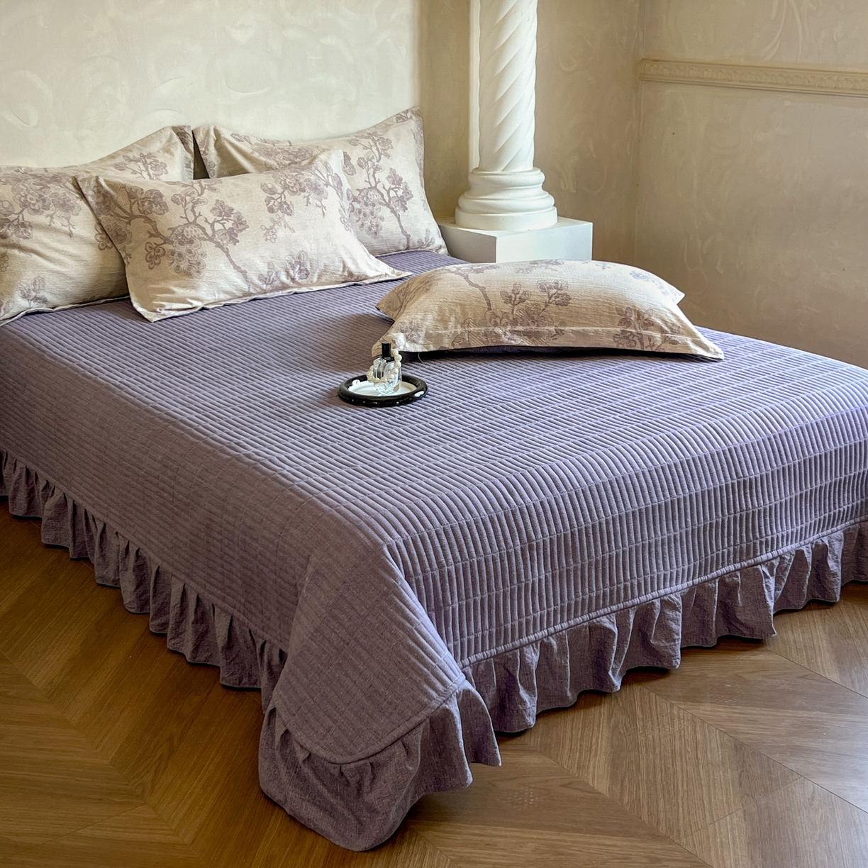 91家纺网 家纺一手货源 找家纺 （总）星光耀 2026新款原棉亚麻床盖四件套