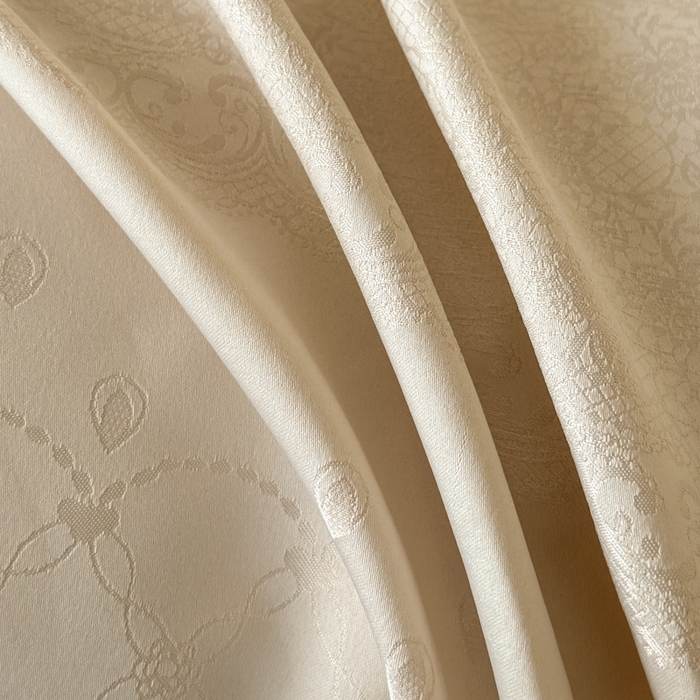 91家纺网 家纺一手货源 找家纺 首尔家纺 2026新款花边蕾丝提花水洗真丝天丝床盖款四件套 浮生若梦-香槟