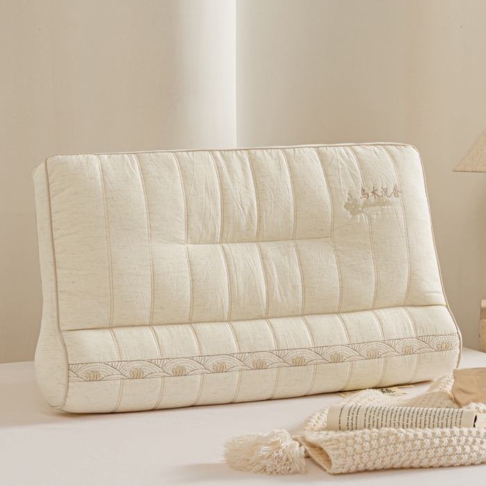 91家纺网 家纺一手货源 找家纺 （总）昕科 2026新款亚麻乌木沉香蚕丝牵引枕沉香包气味颈椎枕芯棉麻枕头