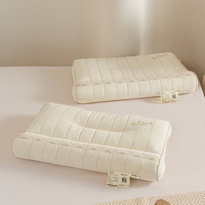 91家纺网 家纺一手货源 找家纺 （总）昕科 2026新款亚麻乌木沉香蚕丝牵引枕沉香包气味颈椎枕芯棉麻枕头