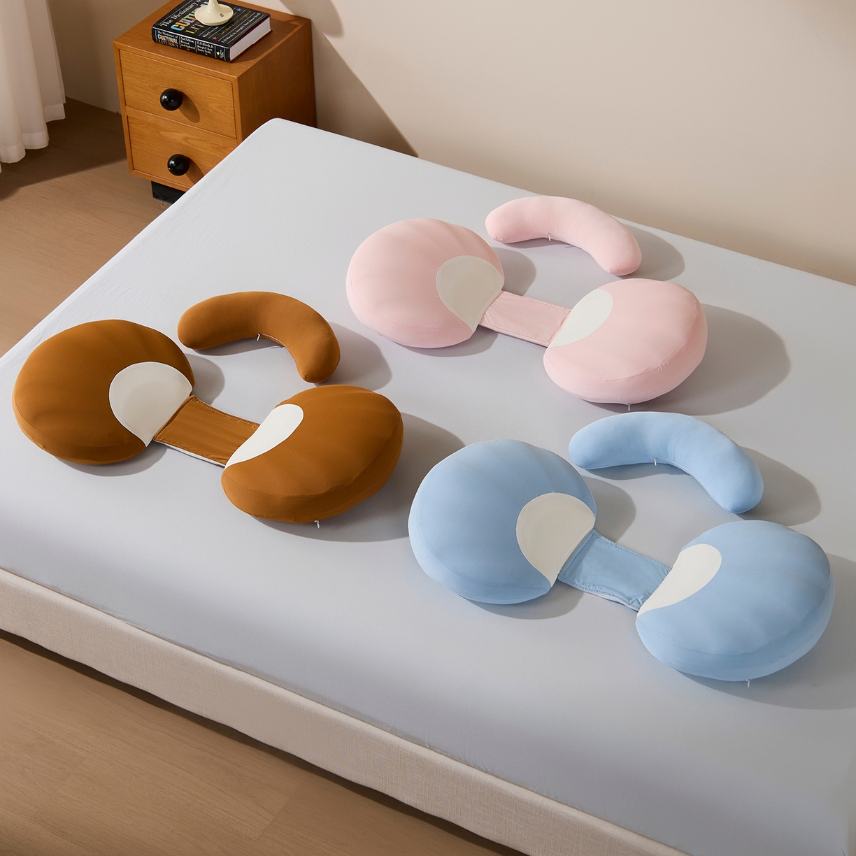 91家纺网 家纺一手货源 找家纺 （总）昕科 2026新款贝壳记忆棉孕妇腰靠枕-孕妇枕头宝宝趴睡枕芯