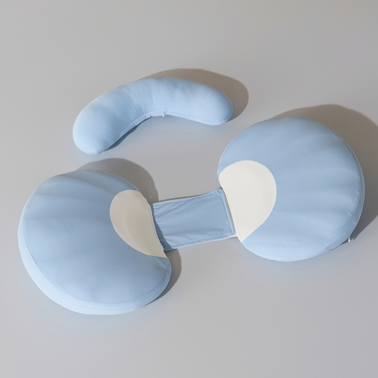 91家纺网 家纺一手货源 找家纺 昕科 2026新款贝壳记忆棉孕妇腰靠枕-孕妇枕头宝宝趴睡枕芯 贝壳孕妇腰靠枕-蓝色