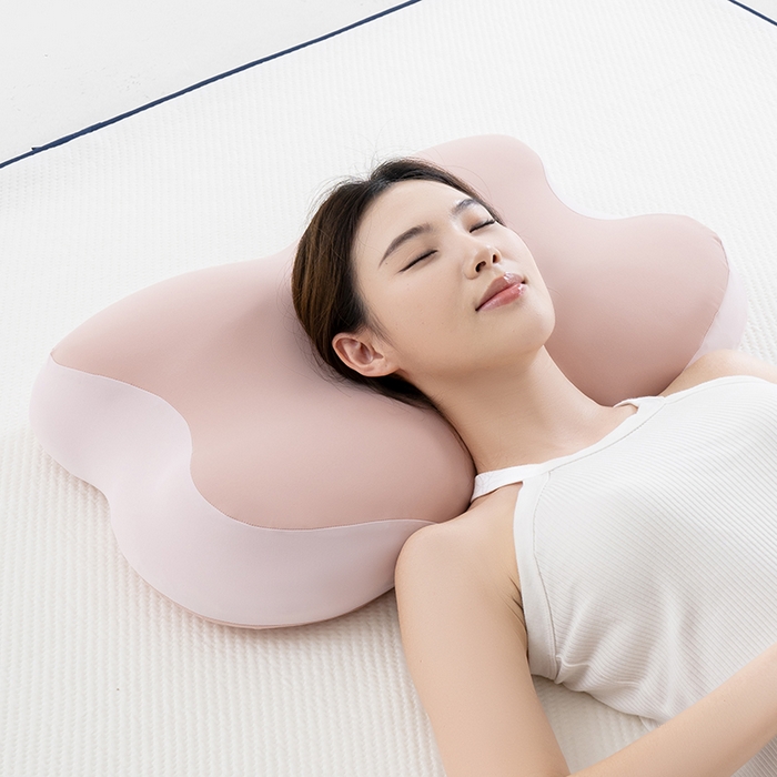 91家纺网 家纺一手货源 找家纺 昕科 2026新款蝴蝶记忆棉深睡支撑枕记忆棉枕头蝶形护颈枕芯枕头 蝴蝶深睡支撑枕-粉色