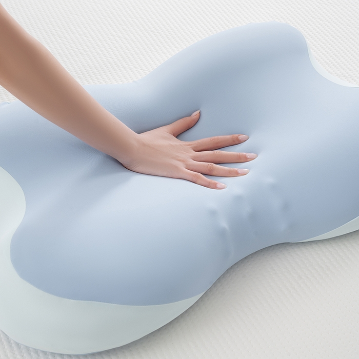 91家纺网 家纺一手货源 找家纺 昕科 2026新款蝴蝶记忆棉深睡支撑枕记忆棉枕头蝶形护颈枕芯枕头 蝴蝶深睡支撑枕-蓝色