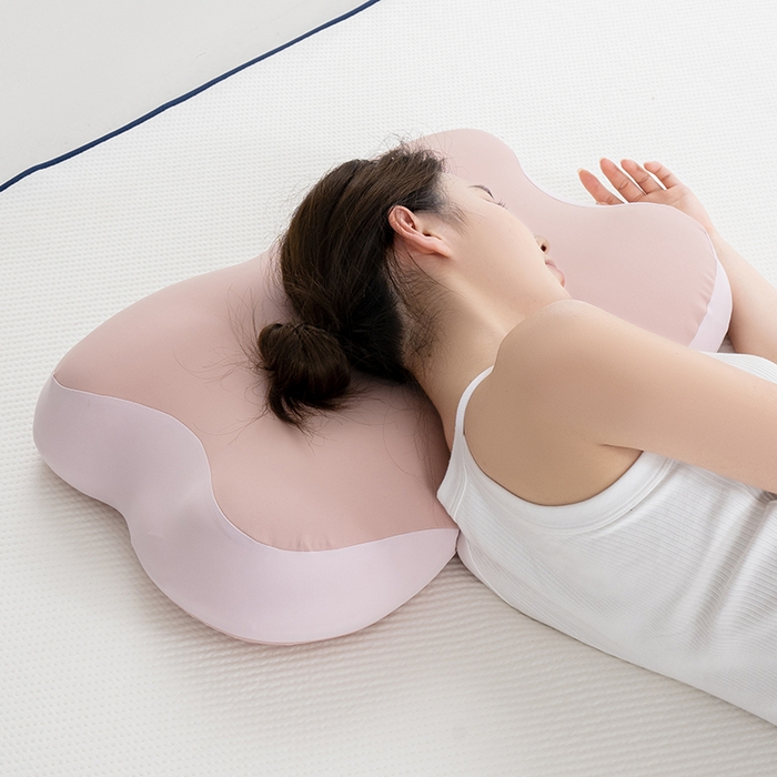 91家纺网 家纺一手货源 找家纺 昕科 2026新款蝴蝶记忆棉深睡支撑枕记忆棉枕头蝶形护颈枕芯枕头 蝴蝶深睡支撑枕-粉色