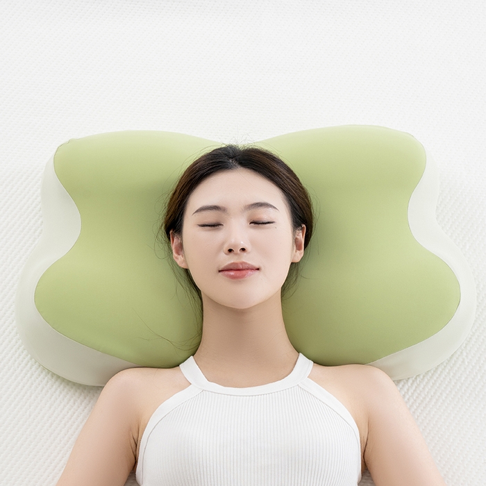91家纺网 家纺一手货源 找家纺 昕科 2026新款蝴蝶记忆棉深睡支撑枕记忆棉枕头蝶形护颈枕芯枕头 蝴蝶深睡支撑枕-绿色
