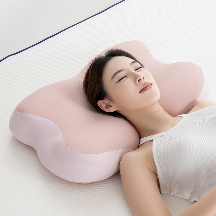 91家纺网 家纺一手货源 找家纺 昕科 2026新款蝴蝶记忆棉深睡支撑枕记忆棉枕头蝶形护颈枕芯枕头 蝴蝶深睡支撑枕-粉色