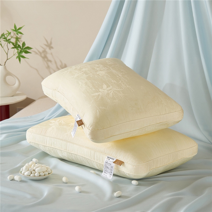 91家纺网 家纺一手货源 找家纺 （总）昕科 2026新款软黄金蚕丝枕-桑蚕丝枕芯提花蚕丝枕头
