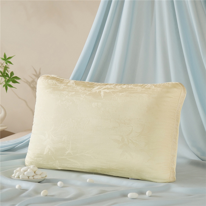 91家纺网 家纺一手货源 找家纺 （总）昕科 2026新款软黄金蚕丝枕-桑蚕丝枕芯提花蚕丝枕头