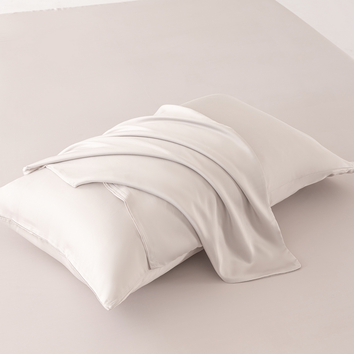 轩和家居 2026新款竹浆纤维纯色单枕套系列 奶咖