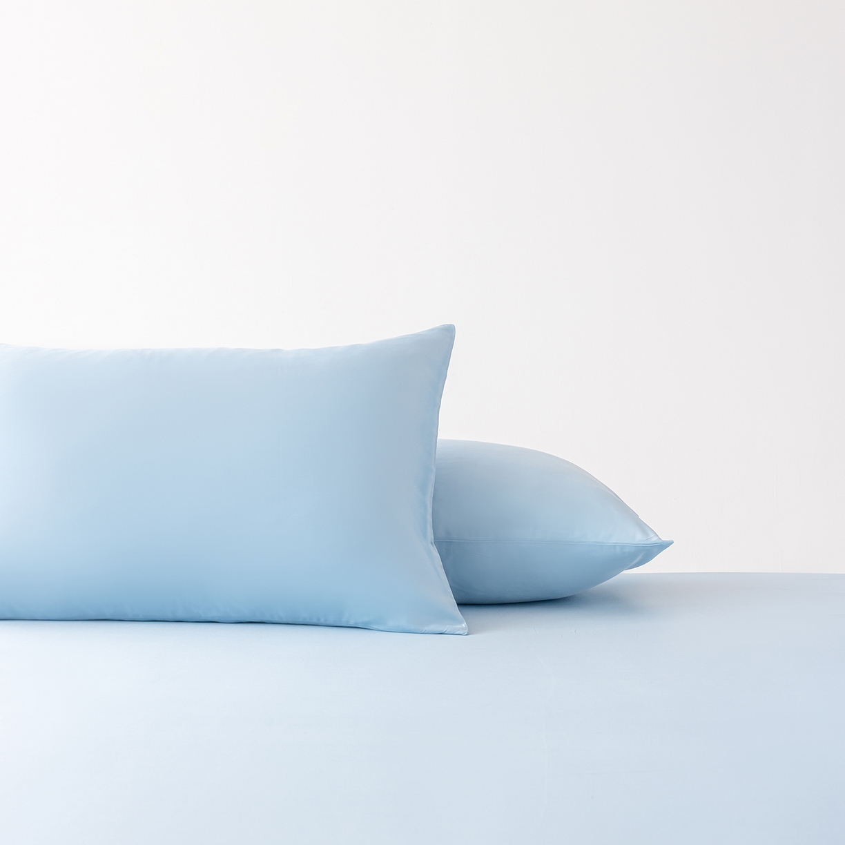 91家纺网 家纺一手货源 找家纺 轩和家居 2026新款竹浆纤维纯色单枕套系列 天蓝