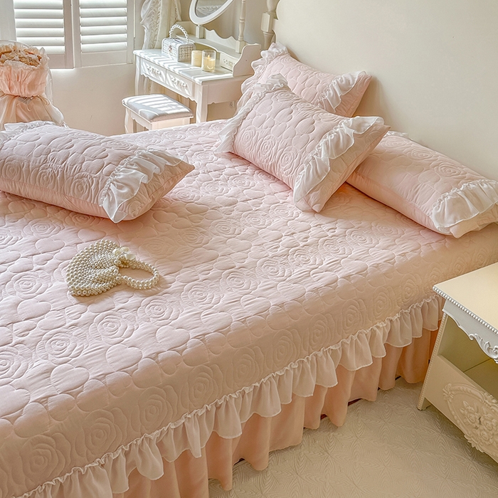 91家纺网 家纺一手货源 找家纺 （总）网红馆（ck家纺） 2026春夏新款韩系巴黎纱夏被夏凉被空调被床盖四件套-曼塔玫瑰