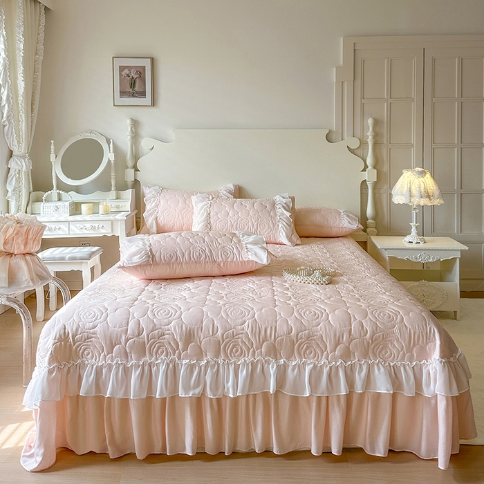 91家纺网 家纺一手货源 找家纺 （总）网红馆（ck家纺） 2026春夏新款韩系巴黎纱夏被夏凉被空调被床盖四件套-曼塔玫瑰