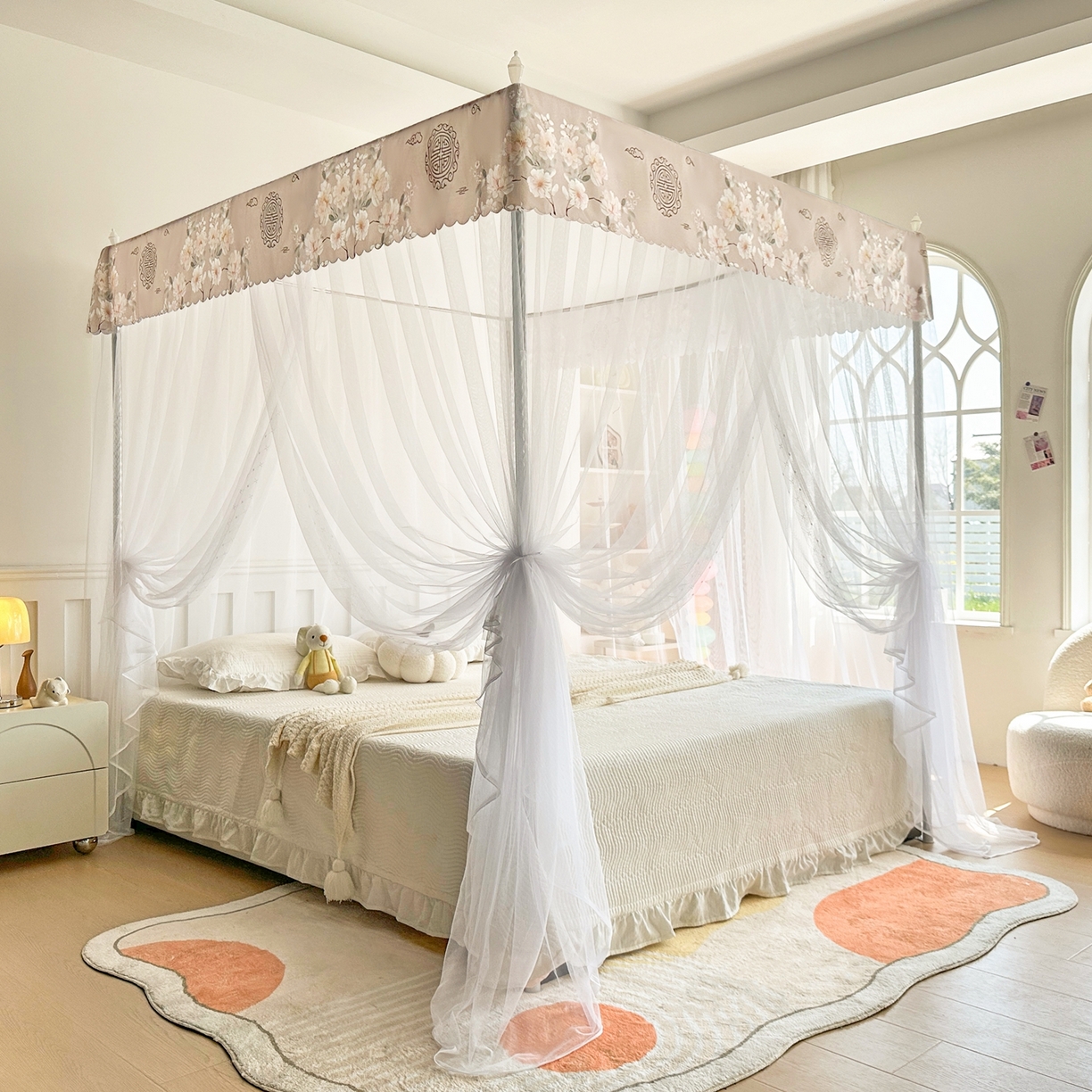 91家纺网 家纺一手货源 找家纺 （总）永旺家纺 2026新款宫廷落地印花款蚊帐