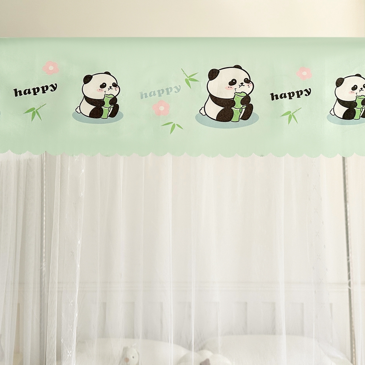 91家纺网 家纺一手货源 找家纺 永旺家纺 2026新款宫廷落地印花款蚊帐 快乐国宝