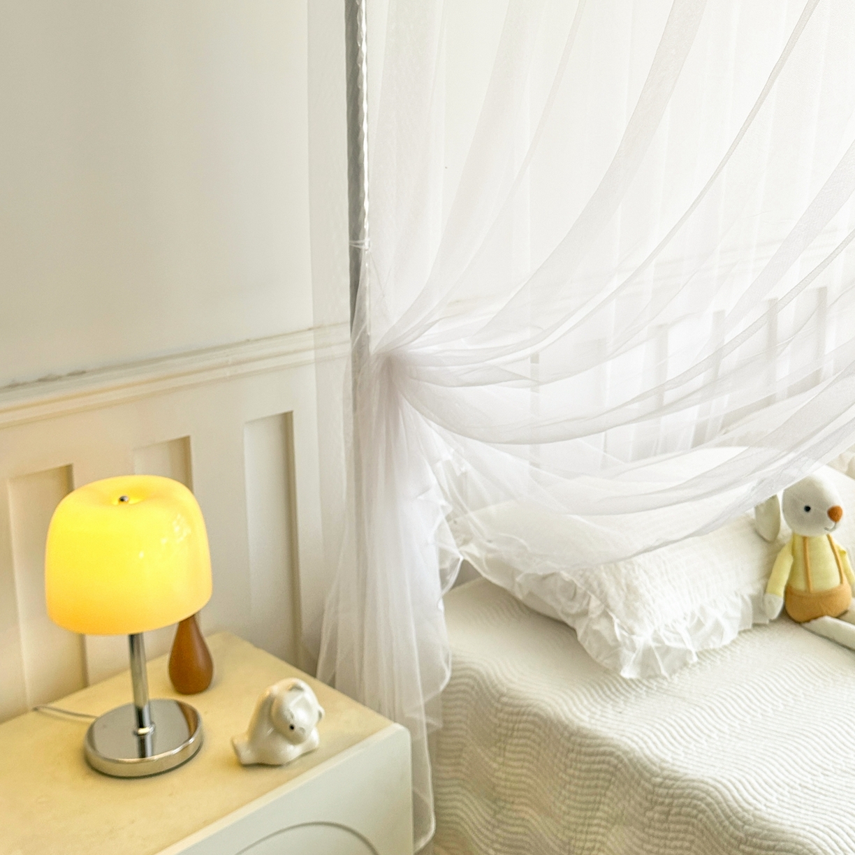 91家纺网 家纺一手货源 找家纺 永旺家纺 2026新款宫廷落地印花款蚊帐 草莓兔