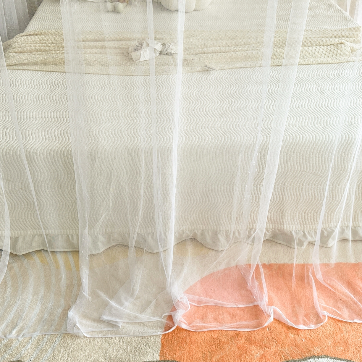 91家纺网 家纺一手货源 找家纺 永旺家纺 2026新款宫廷落地印花款蚊帐 草莓兔