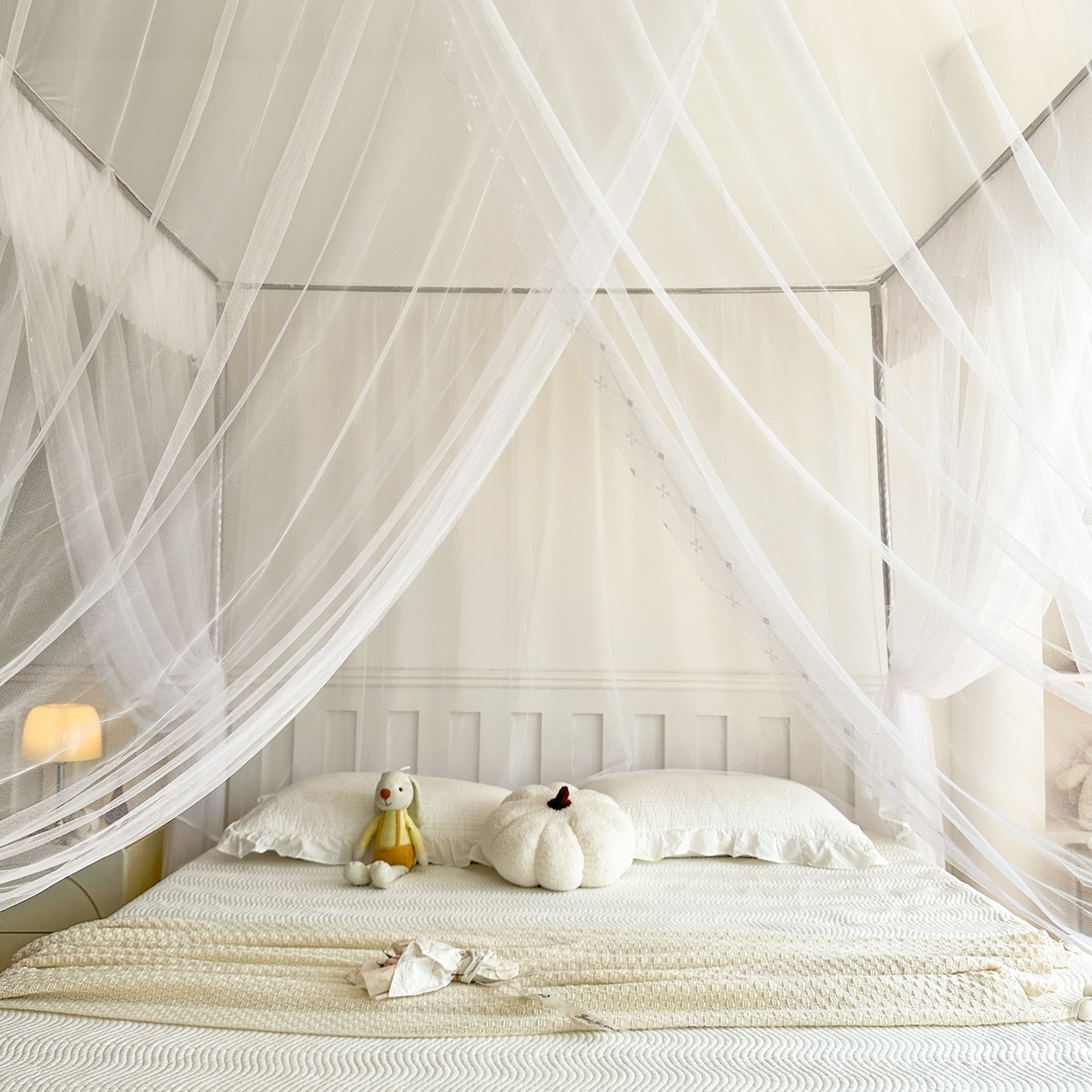 91家纺网 家纺一手货源 找家纺 永旺家纺 2026新款宫廷落地印花款蚊帐 中国风