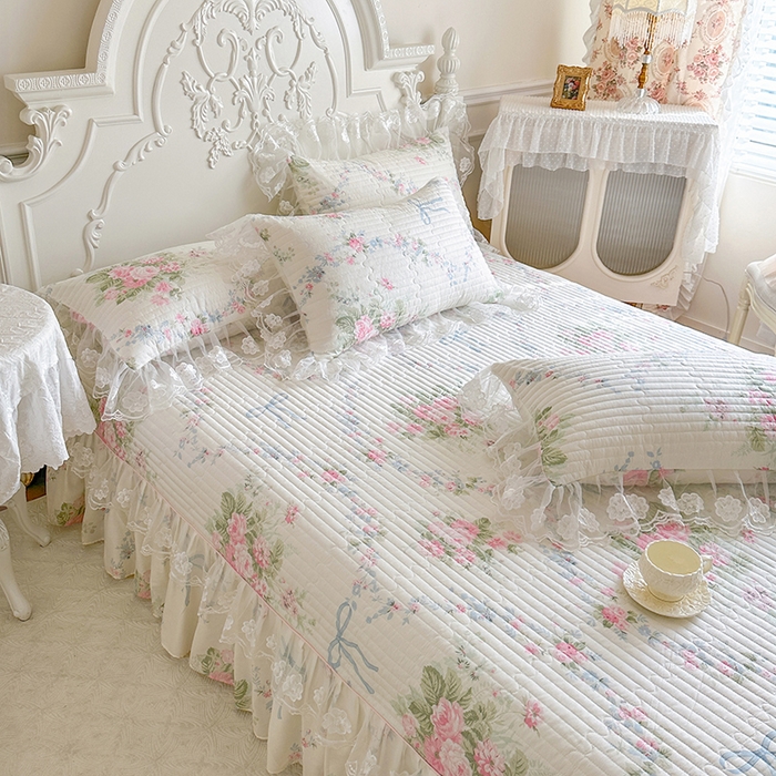 91家纺网 家纺一手货源 找家纺 （总）网红馆（ck家纺） 2026春夏新款小清新田园全棉印花床盖三件套