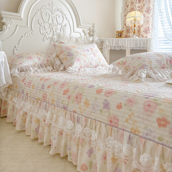 91家纺网 家纺一手货源 找家纺 网红馆（ck家纺） 2026春夏新款小清新田园全棉印花床盖三件套 幸福花海