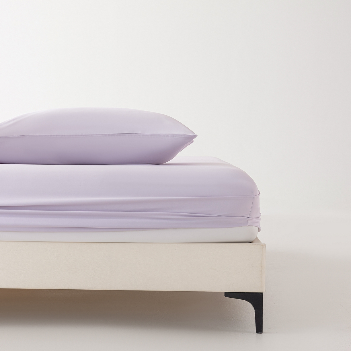 轩和家居 2026新款竹浆纤维纯色单床笠系列 淡紫