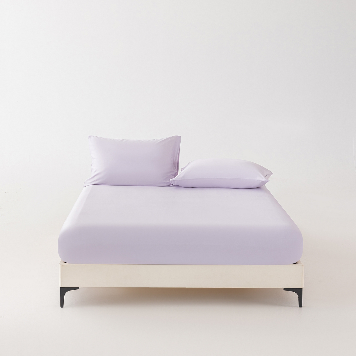 91家纺网 家纺一手货源 找家纺 轩和家居 2026新款竹浆纤维纯色单床笠系列 淡紫