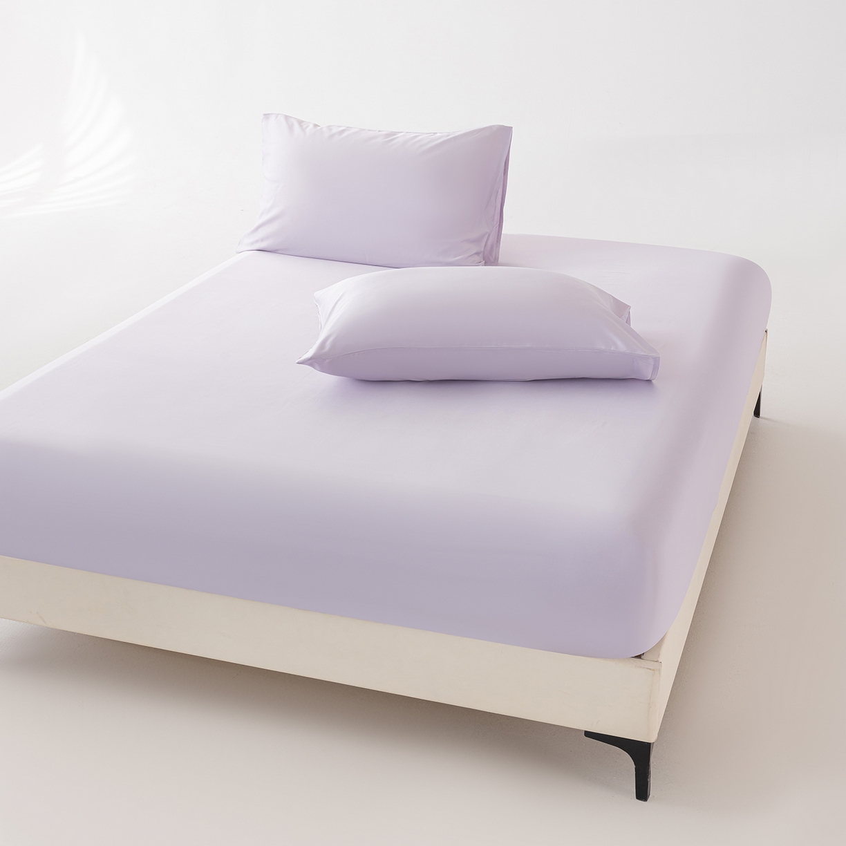 91家纺网 家纺一手货源 找家纺 轩和家居 2026新款竹浆纤维纯色单床笠系列 淡紫