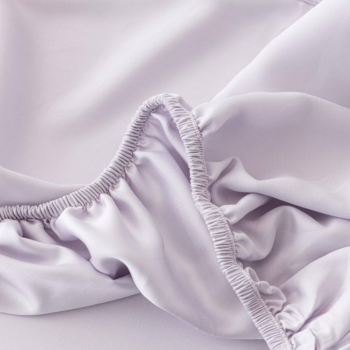 91家纺网 家纺一手货源 找家纺 轩和家居 2026新款竹浆纤维纯色单床笠系列 淡紫