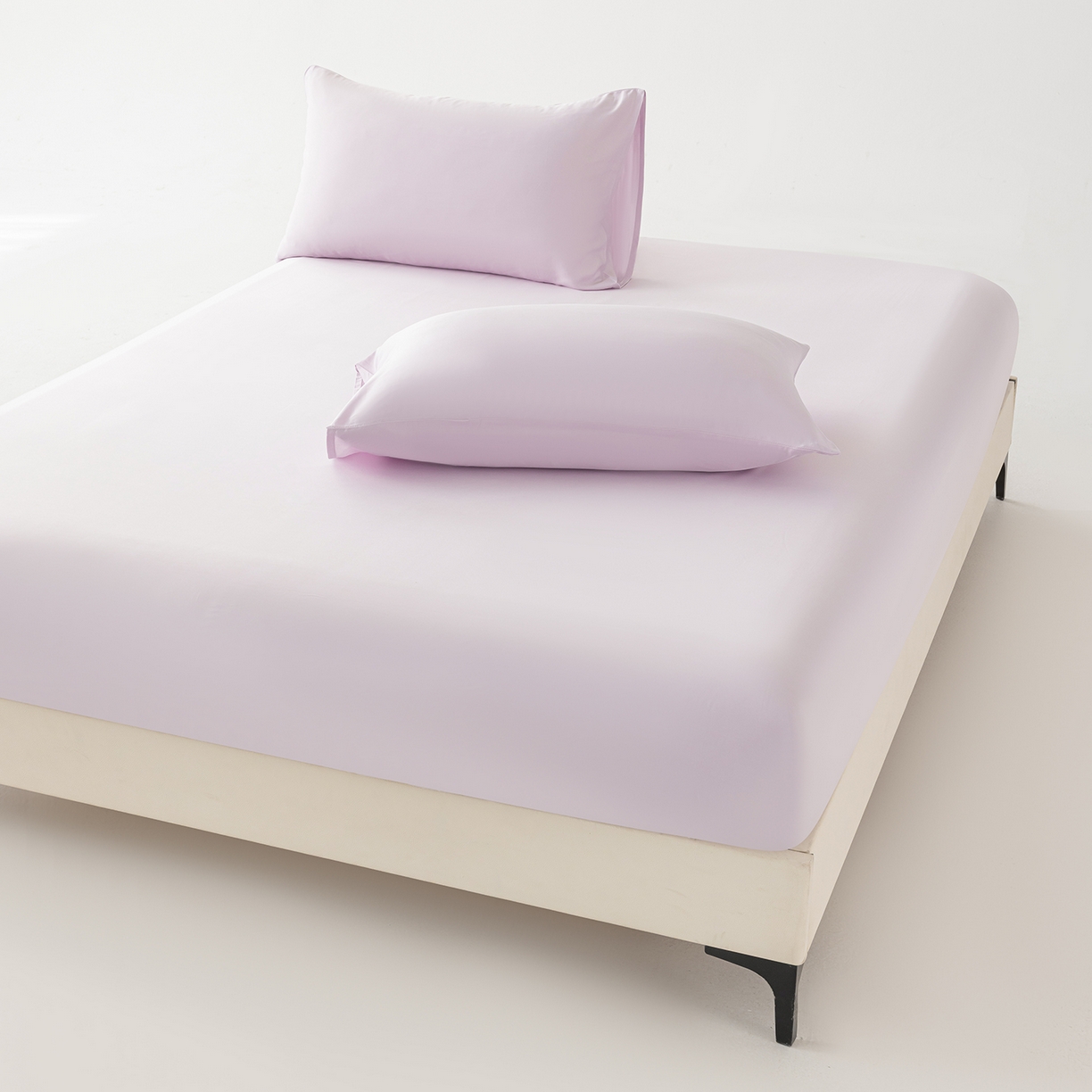 91家纺网 家纺一手货源 找家纺 轩和家居 2026新款竹浆纤维纯色单床笠系列 甜紫