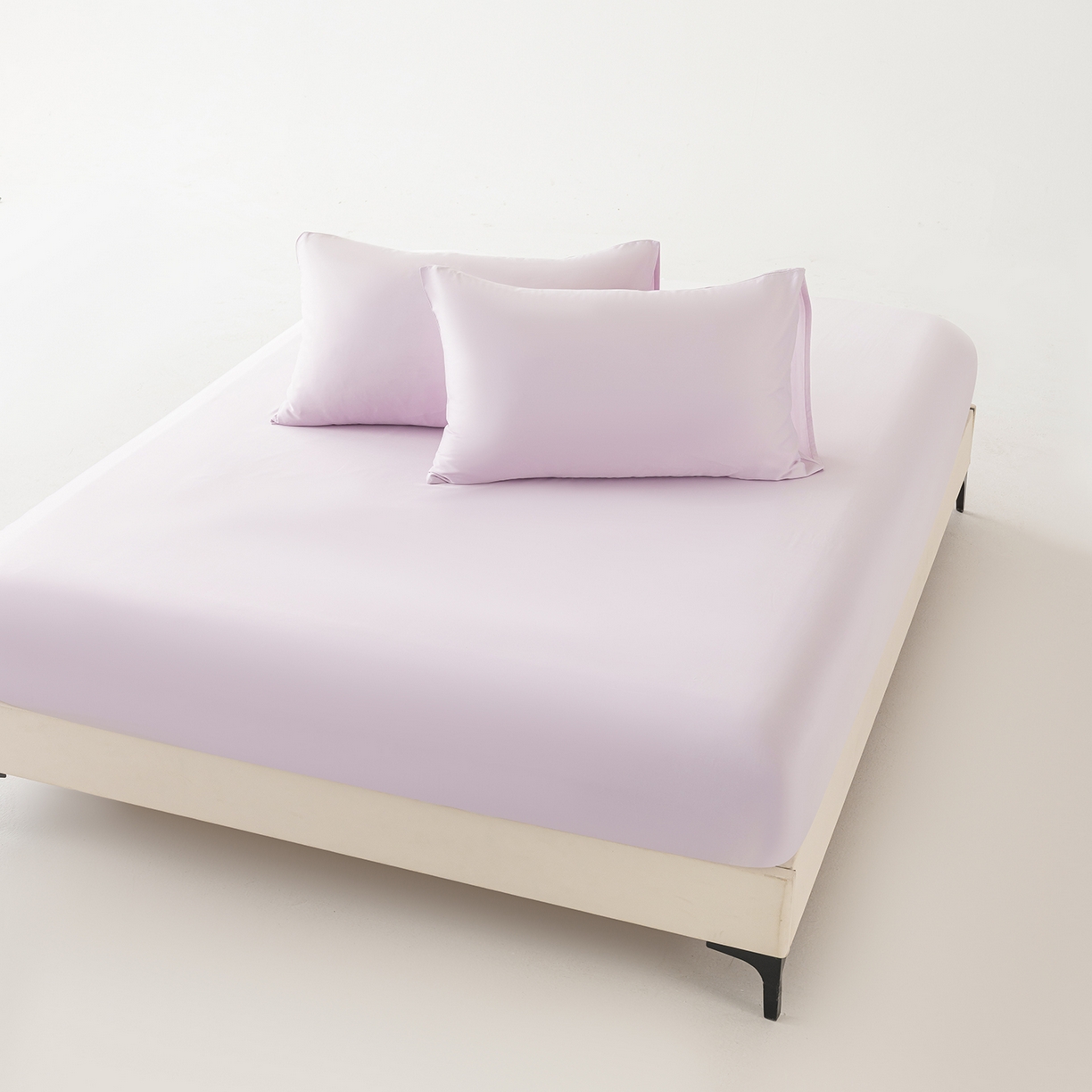 91家纺网 家纺一手货源 找家纺 轩和家居 2026新款竹浆纤维纯色单床笠系列 甜紫