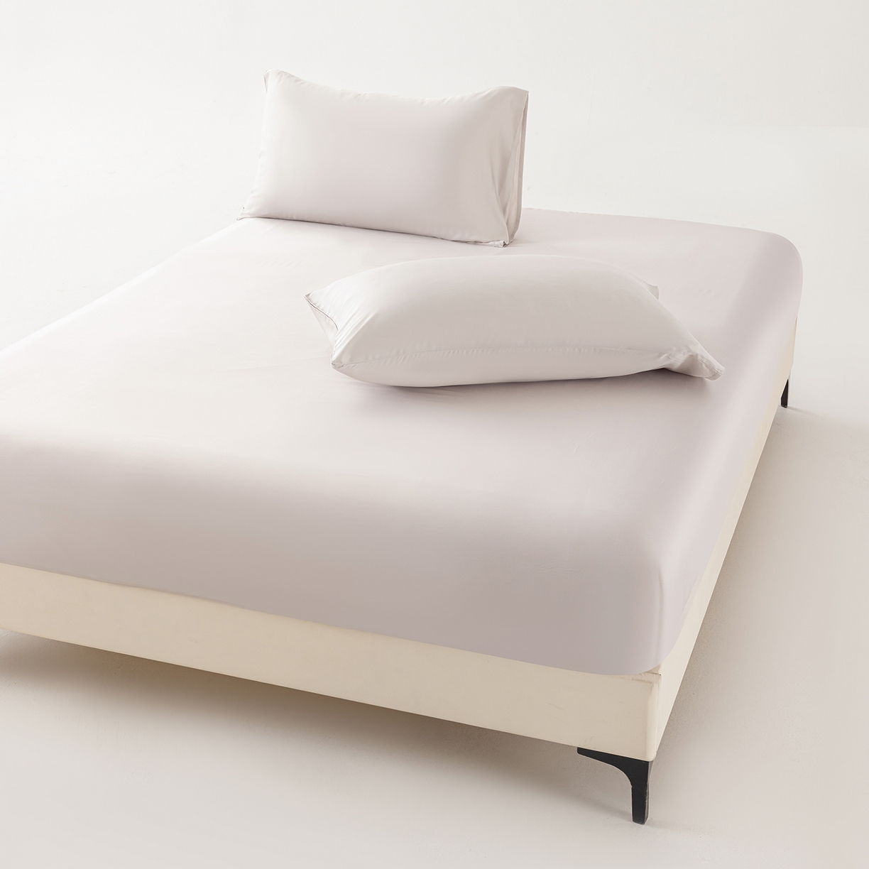 91家纺网 家纺一手货源 找家纺 轩和家居 2026新款竹浆纤维纯色单床笠系列 椰灰