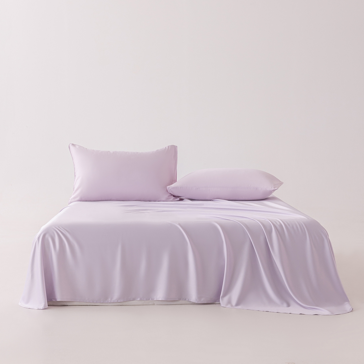 轩和家居 2026新款竹浆纤维纯色单品床单系列 淡紫