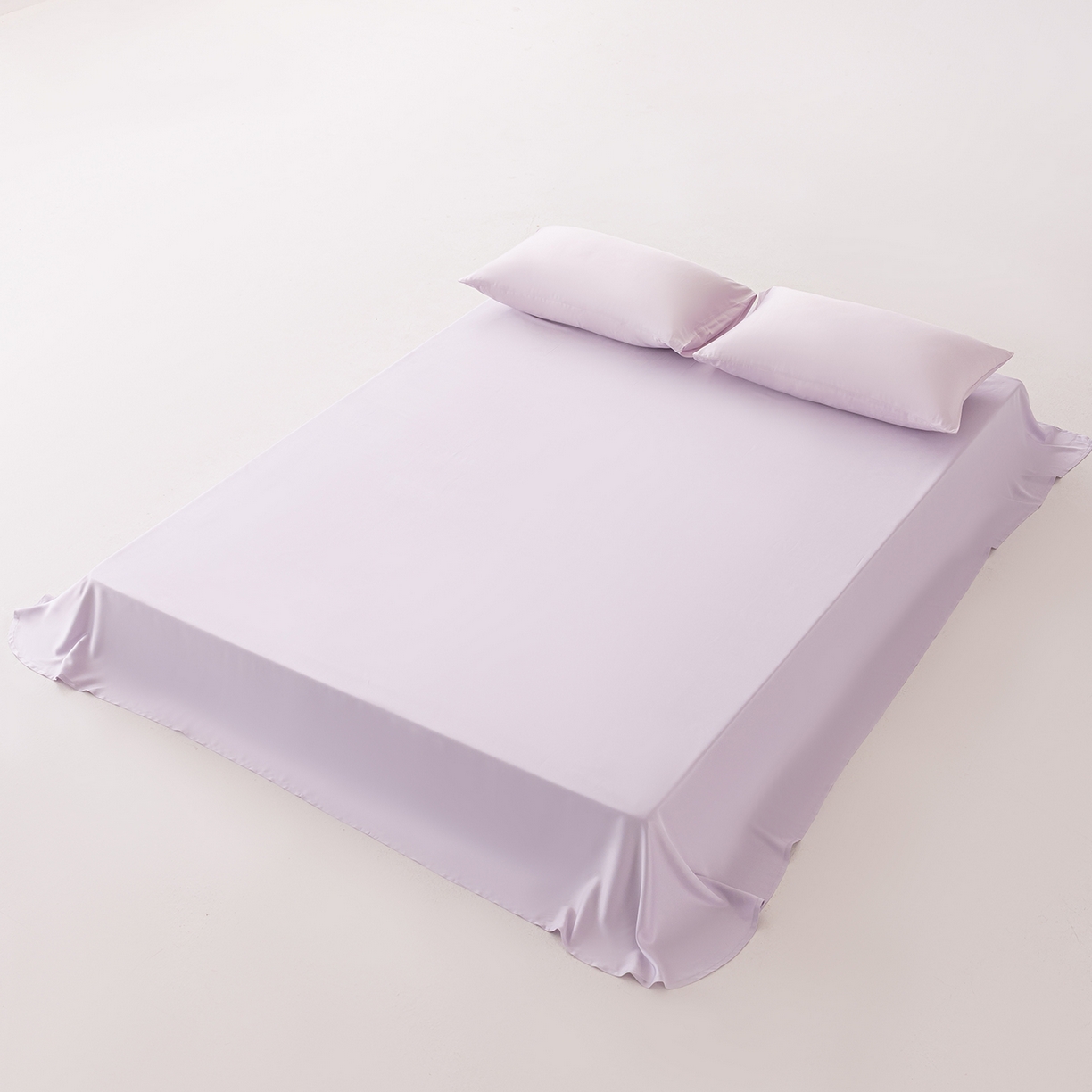 91家纺网 家纺一手货源 找家纺 轩和家居 2026新款竹浆纤维纯色单品床单系列 淡紫