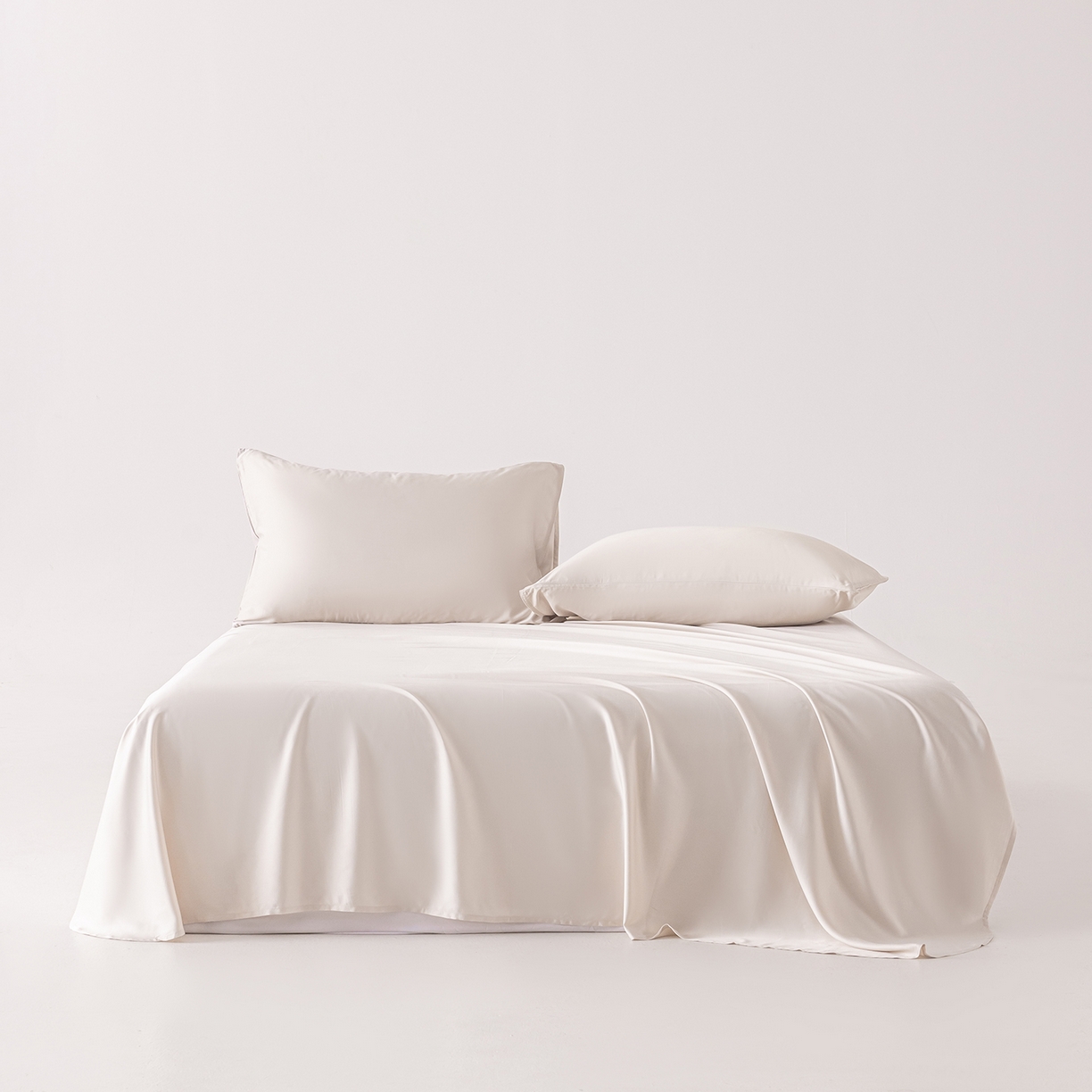 轩和家居 2026新款竹浆纤维纯色单品床单系列 奶咖