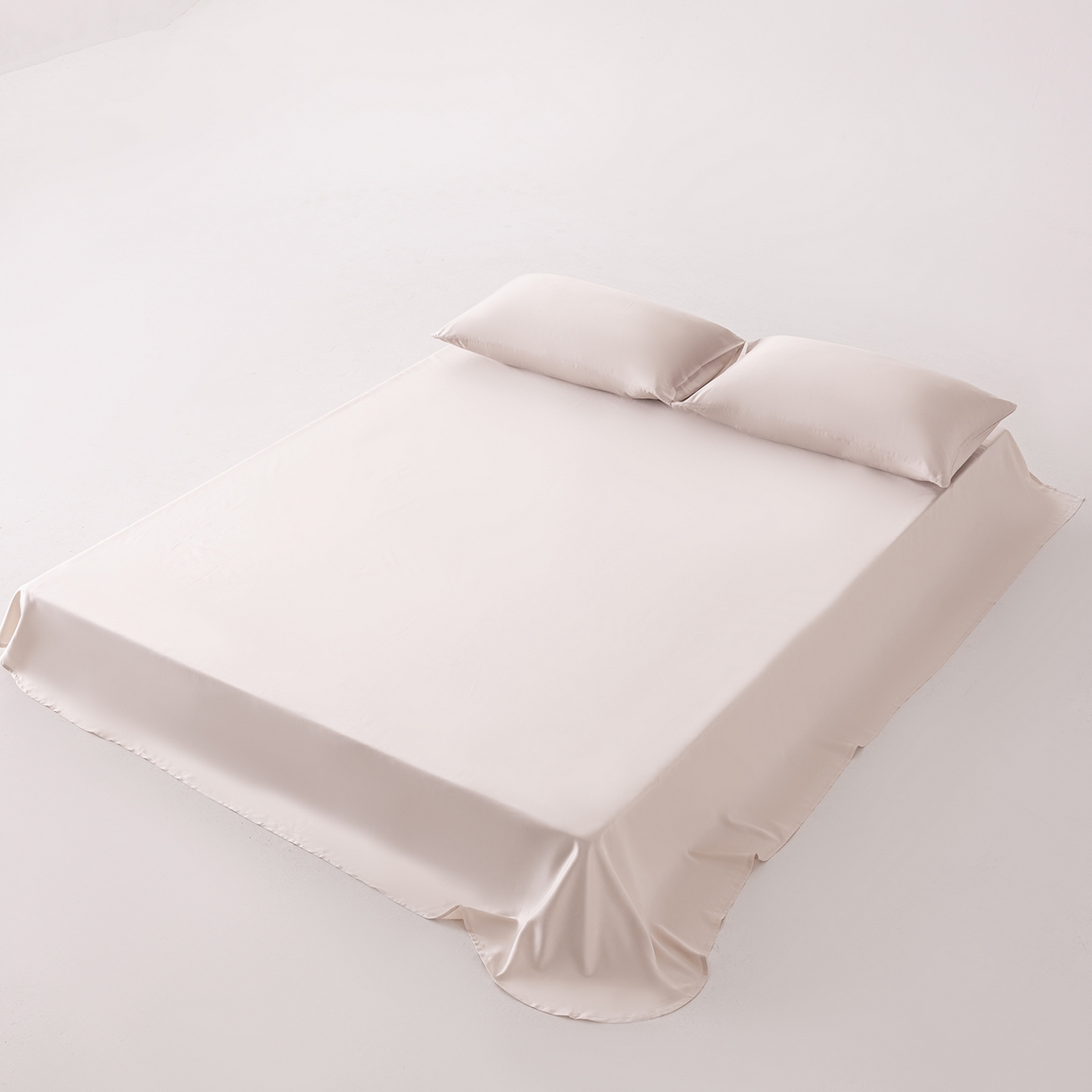 91家纺网 家纺一手货源 找家纺 轩和家居 2026新款竹浆纤维纯色单品床单系列 奶咖