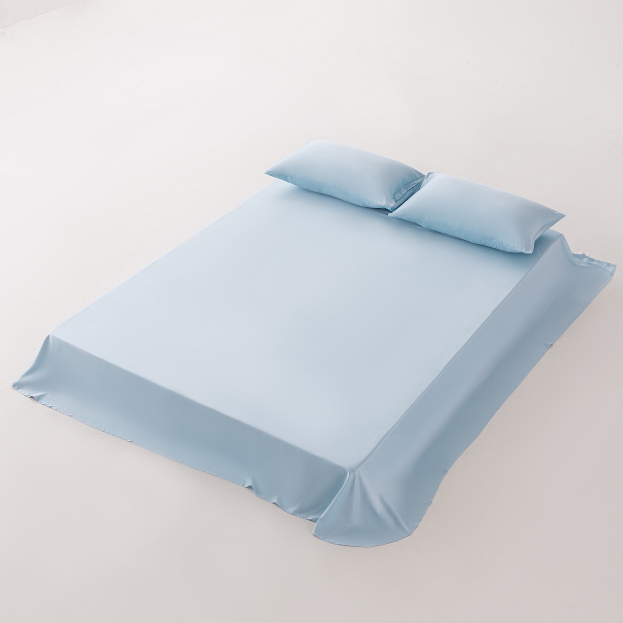 91家纺网 家纺一手货源 找家纺 轩和家居 2026新款竹浆纤维纯色单品床单系列 天蓝