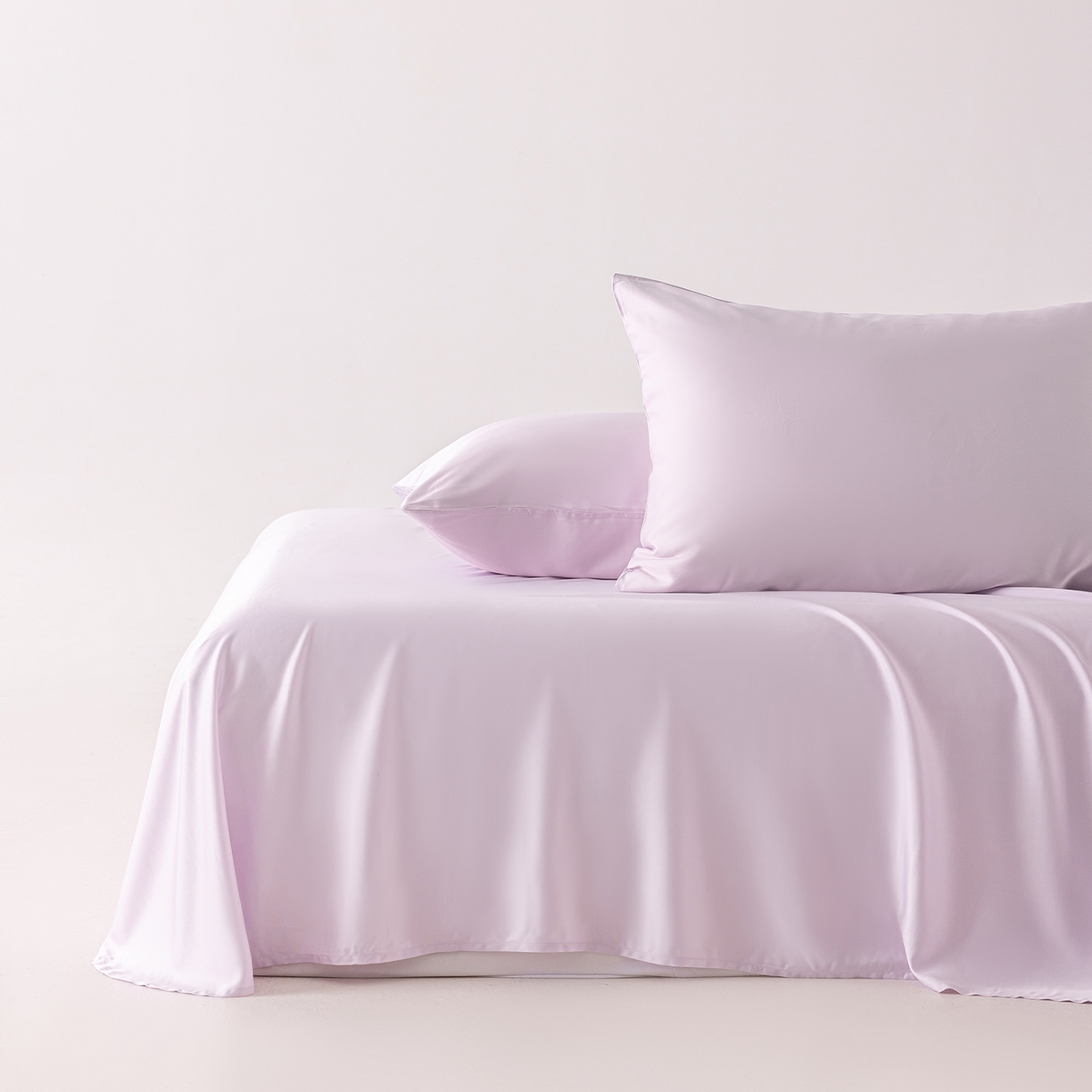 91家纺网 家纺一手货源 找家纺 轩和家居 2026新款竹浆纤维纯色单品床单系列 甜紫