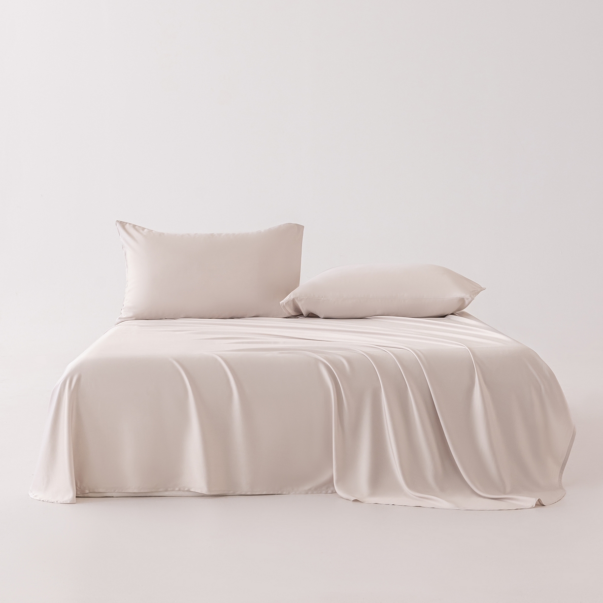 轩和家居 2026新款竹浆纤维纯色单品床单系列 椰灰