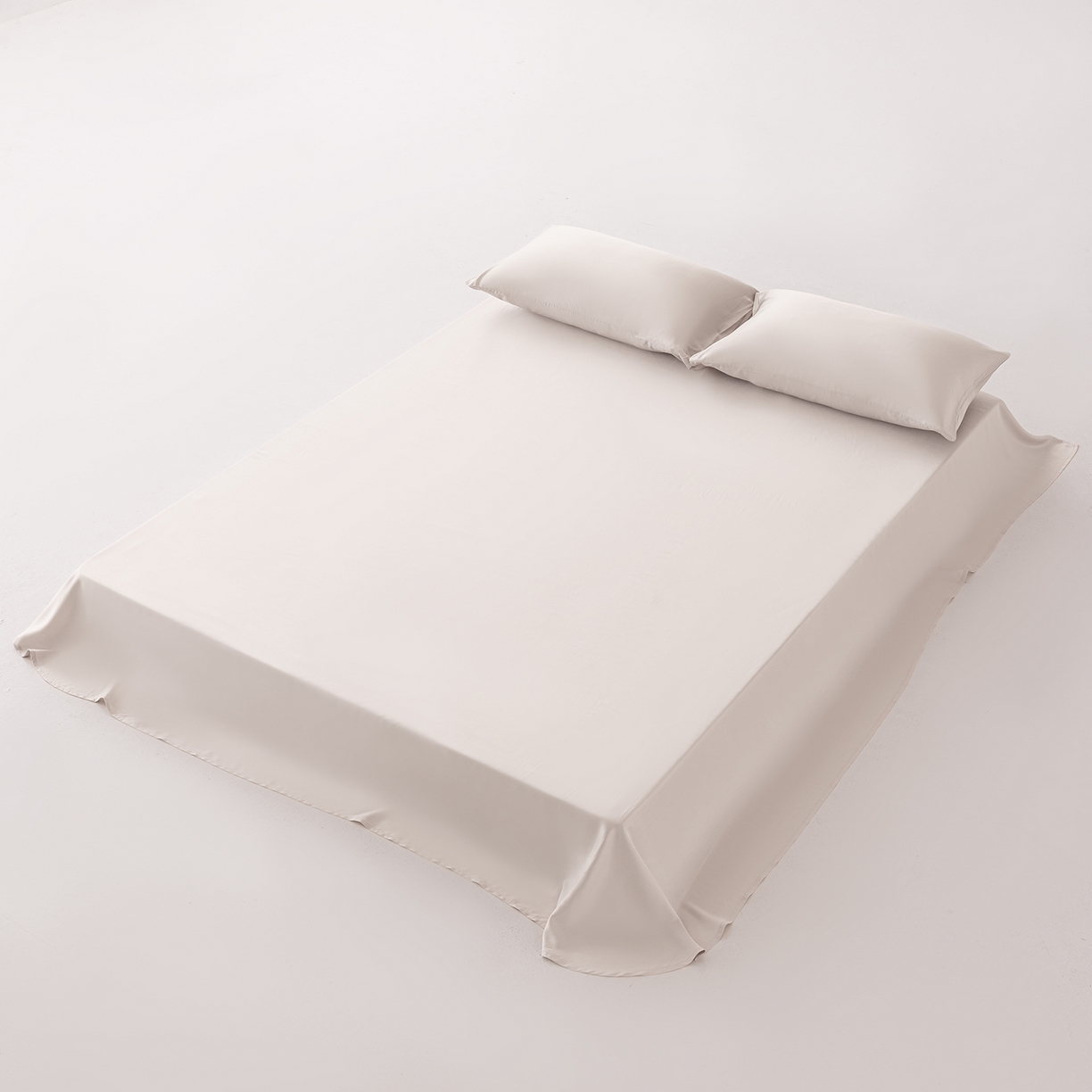 91家纺网 家纺一手货源 找家纺 轩和家居 2026新款竹浆纤维纯色单品床单系列 椰灰