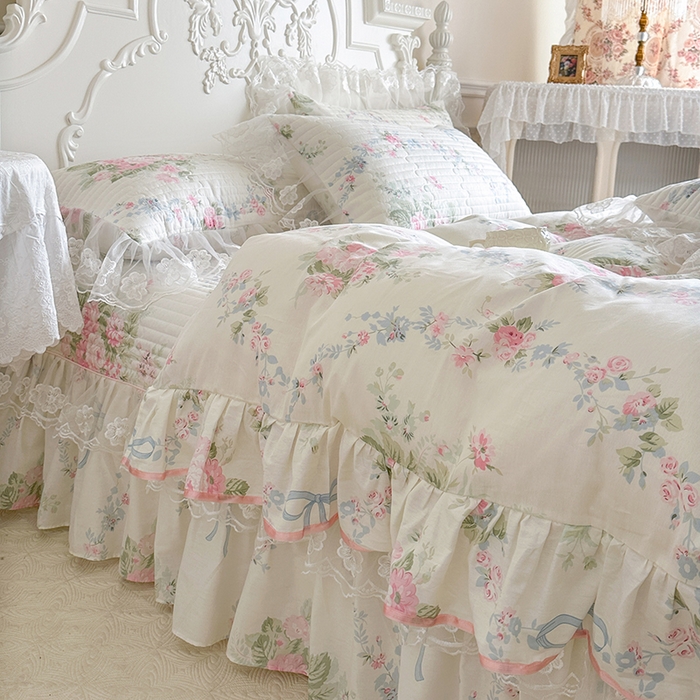 91家纺网 家纺一手货源 找家纺 （总）网红馆（ck家纺） 2026春夏新款小清新田园全棉印花床盖四件套