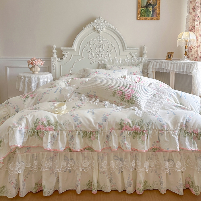 91家纺网 家纺一手货源 找家纺 （总）网红馆（ck家纺） 2026春夏新款小清新田园全棉印花床盖四件套